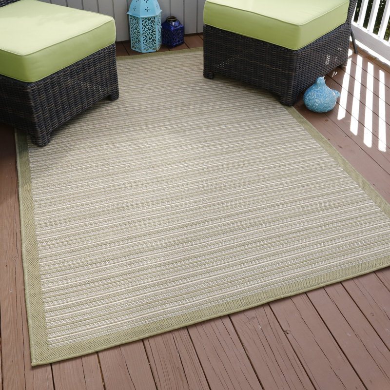 Lavish Home Casual Stripe Green Indoor/Outdoor Area Rug & Reviews Wayfair